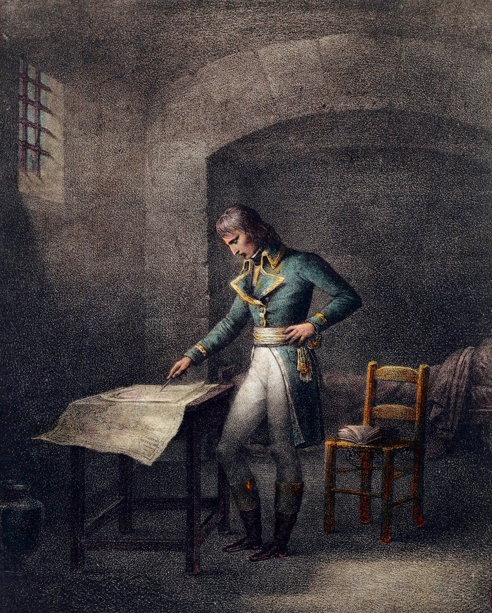 نابليون بونابرت (1769-1821) في ساحة الحصن في أنتيبس في 10 أغسطس بواسطة فنان غير معروف