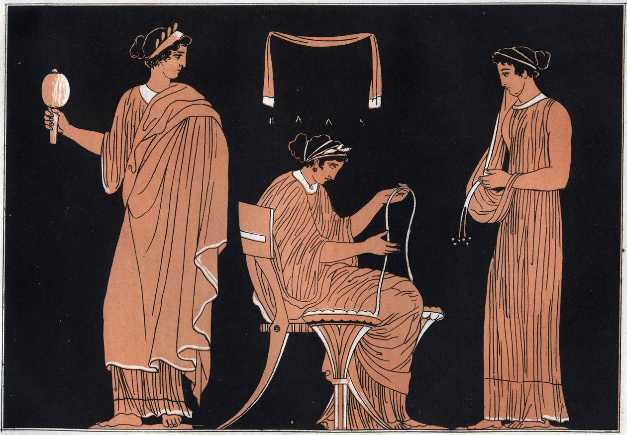 Odyssey بواسطة Homer: Penelope وخدمها - نقش من عادات وتقاليد جميع شعوب الكون. وهذا هو ، تاريخ الحكومة ، والقوانين ، والميليشيا ، ودين جميع الأمم من العصور المبكرة إلى يومنا هذا "1856 بواسطة فنان غير معروف