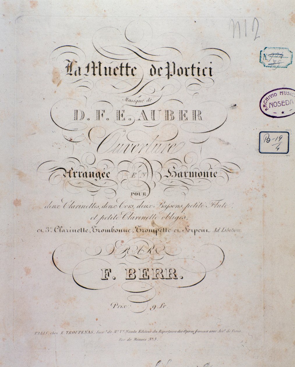 افتتاح أوبرا La muette de Portici من قبل D. F. Auber بواسطة فنان غير معروف
