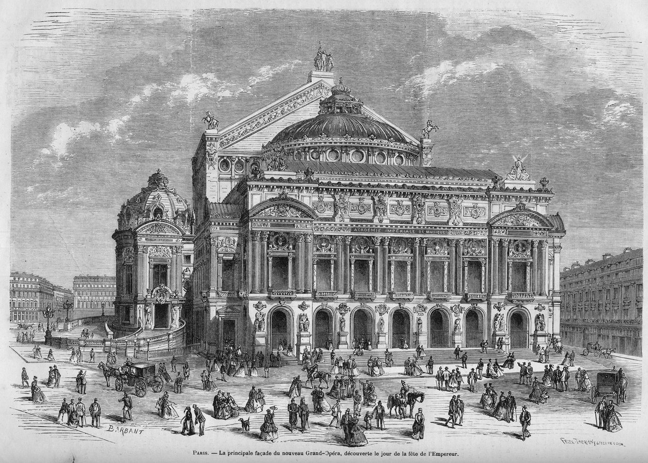 أوبرا غارنييه في عام 1867. بواسطة فنان غير معروف
