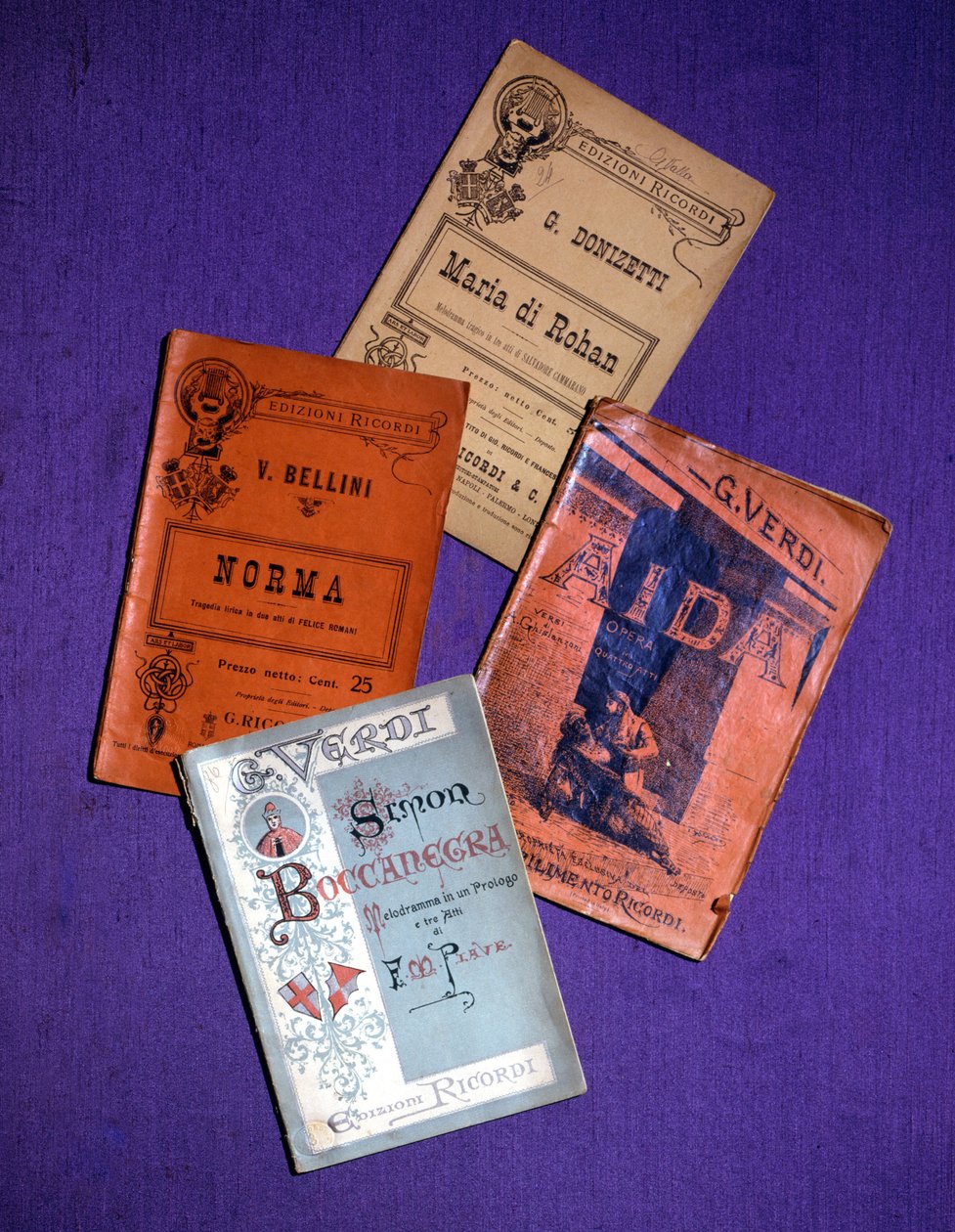 كتيبات الأوبرا (جوزيبي فيردي ، فينسينزو بيليني ، غايتانو دونيزيتي) بواسطة فنان غير معروف