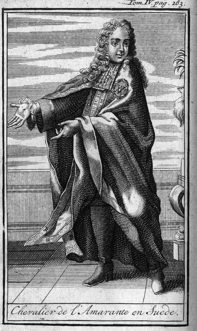 أوامر الفروسية. فارس القطيفة في السويد في القرن السابع عشر. في "" تاريخ الأوامر العسكرية أو الفرسان ، للميليشيات الآمنة والروتينية من كلا الجنسين ، والتي تم تأسيسها حتى الآن. الطبعة مأخوذة من Abbe Giustiniani، RPBonani، M. بواسطة فنان غير معروف