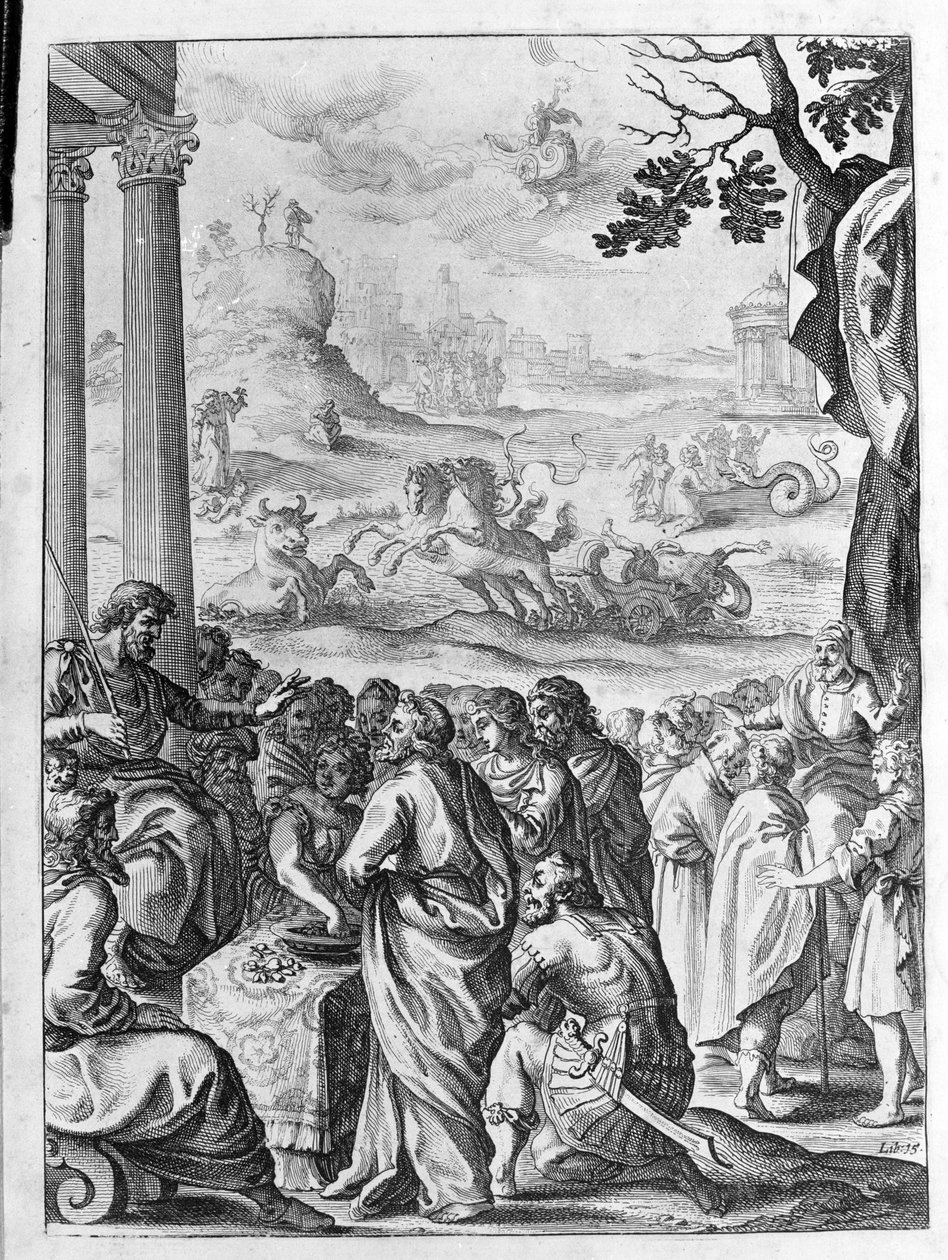 Ovide (Ovid) - رسم توضيحي للكتاب 15 - (يمثل كتاب Ovid's Metamorphoses الخامس عشر. Farnabii.) ملاحظة من قبل Thomas Farnaby (Farnab) (1575-1647) بواسطة فنان غير معروف