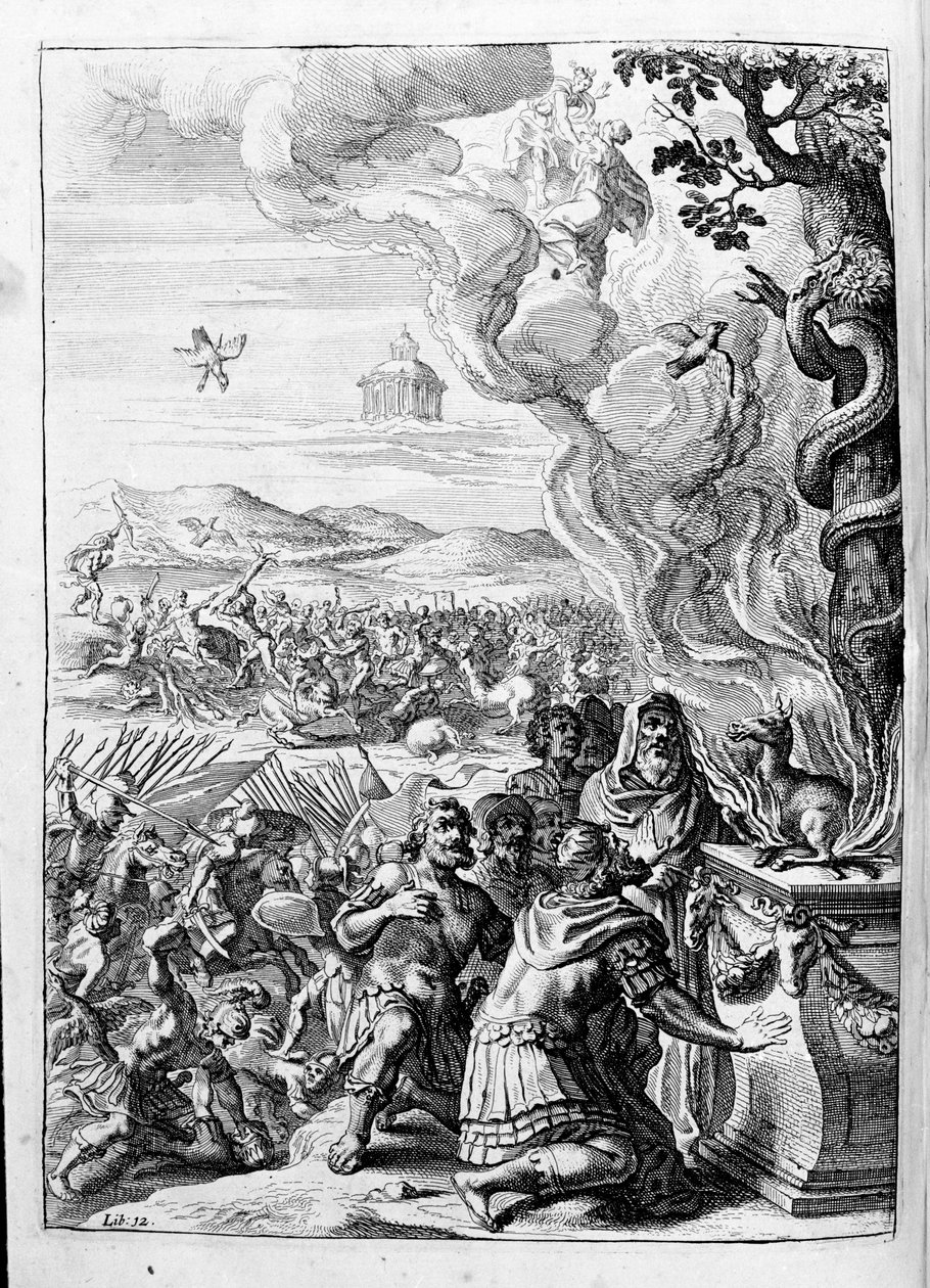 Ovide (Ovid) - رسم توضيحي للكتاب 15 - (يمثل كتاب Ovid's Metamorphoses الخامس عشر. Farnabii.) ملاحظة من قبل Thomas Farnaby (Farnab) (1575-1647) بواسطة فنان غير معروف