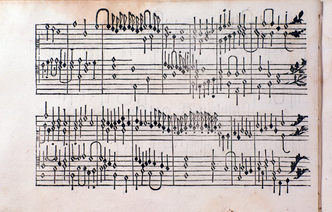 صفحة من Tablature ، كتاب 1 لجيرولامو كافازوني بواسطة فنان غير معروف