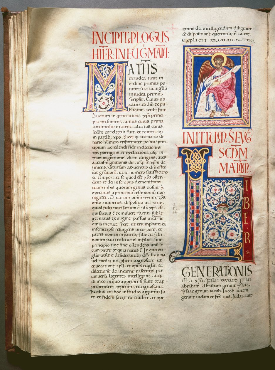 صفحة Exultet (أغنية ليثورجية) (Ms.724 / 3-Carta7) مخطوطة من القرن الثاني عشر. روما ، مكتبة كازاناتنس بواسطة فنان غير معروف