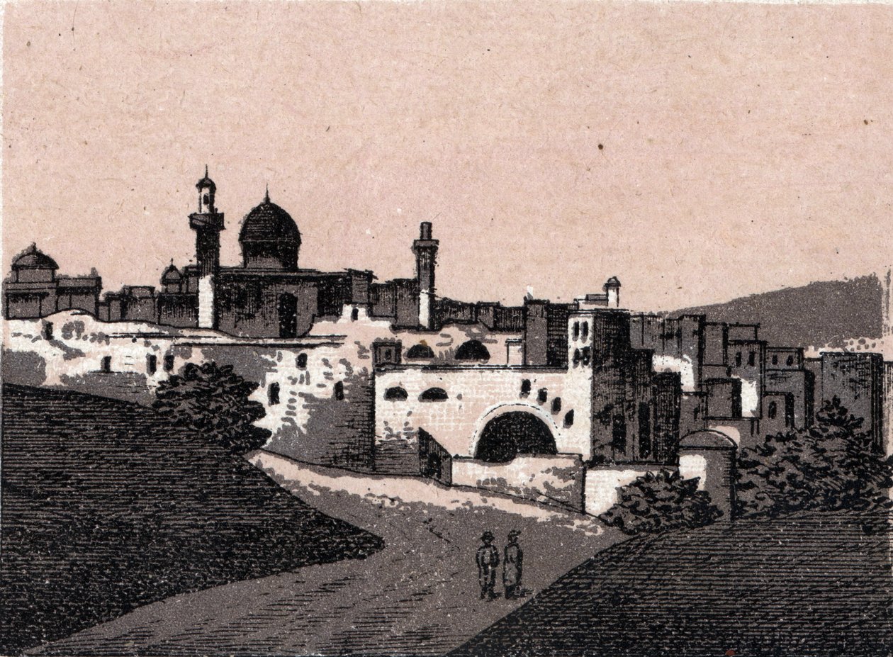 فلسطين: منظر لمدينة القدس. في "" العالم يوضح 168 مشاهدة "" غير مؤرخ (أواخر القرن التاسع عشر) بواسطة فنان غير معروف