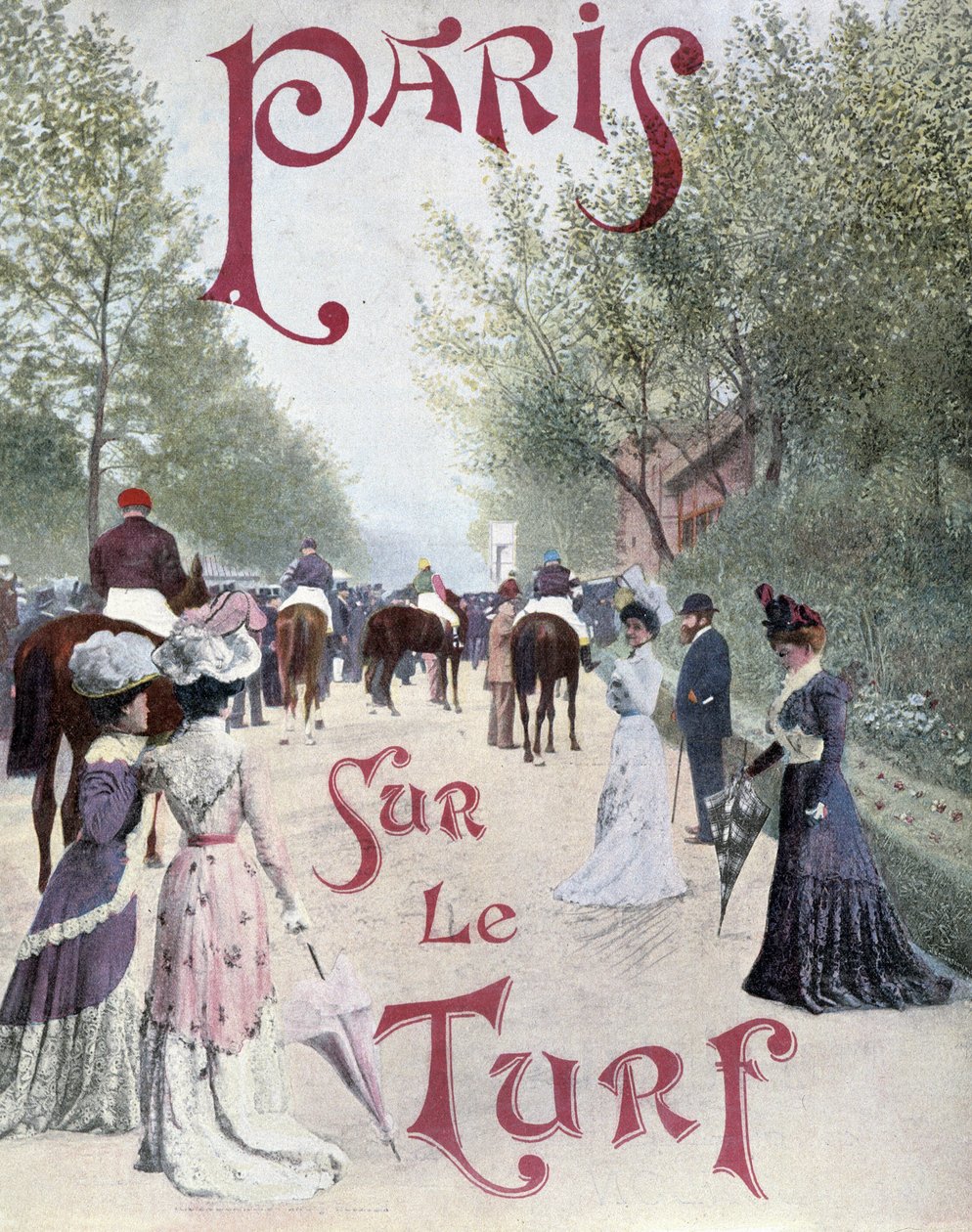 باريس ، "" sur le turf "، أواخر القرن التاسع عشر بواسطة فنان غير معروف