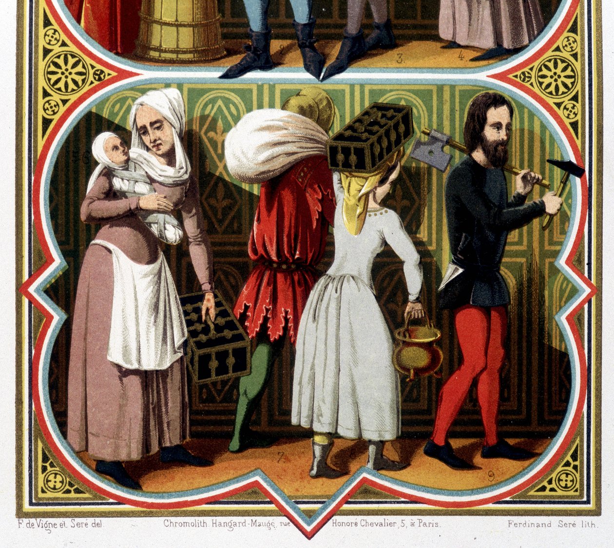 أهل العصور الوسطى - في "" فنون السخافة وتاريخ الأزياء والأثاث " بواسطة فنان غير معروف