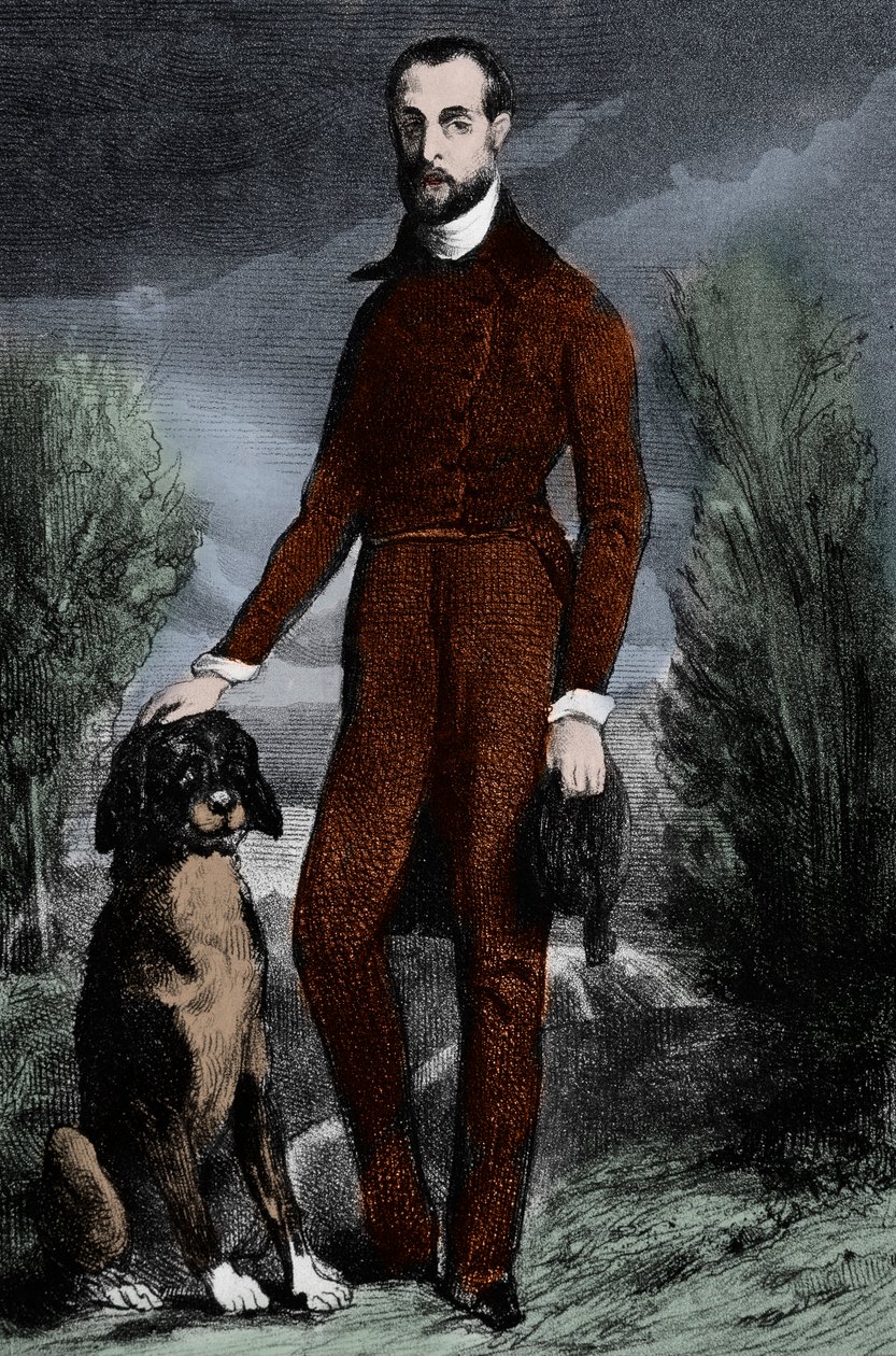 Petrus Borel d'Hauterive (1809-1859) كاتب فرنسي - نقش من القرن التاسع عشر بواسطة فنان غير معروف