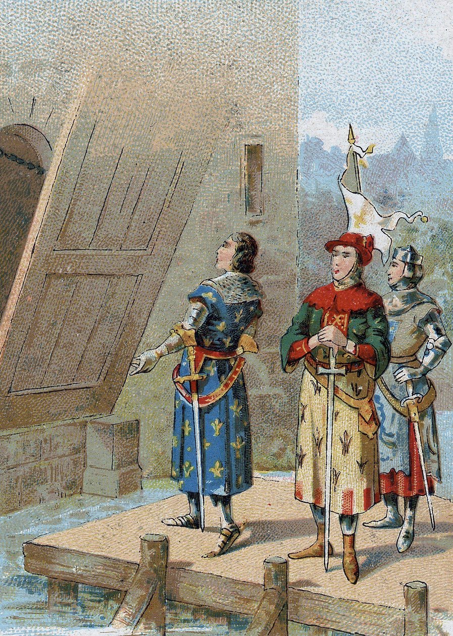 فيليب السادس ملك فالوا (1293-1350) ، ملك فرنسا أمام قلعة بروي في 26 أغسطس بواسطة فنان غير معروف