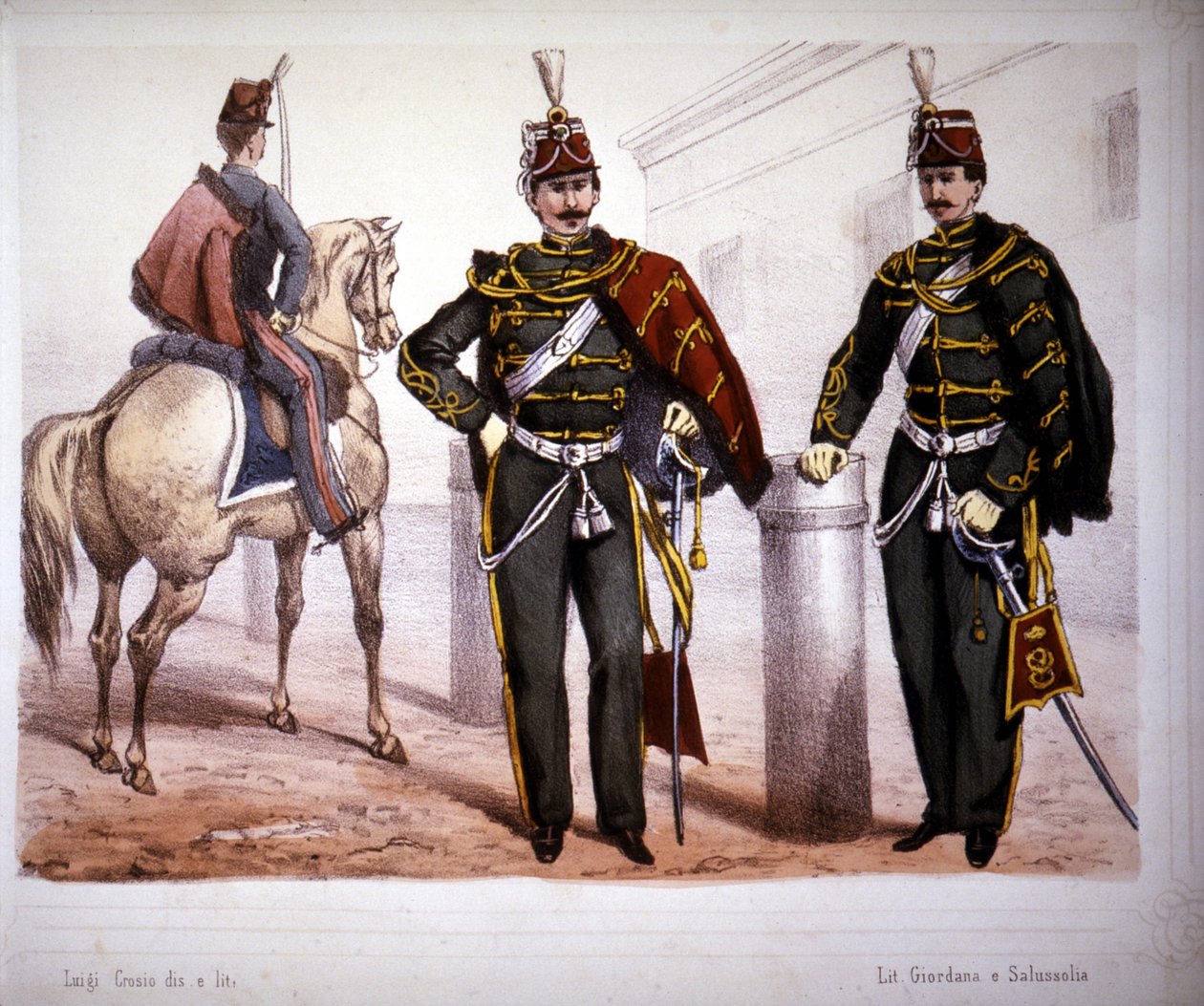 فرسان بياتشينزا (إيطاليا) ، زي عام 1866. بواسطة فنان غير معروف