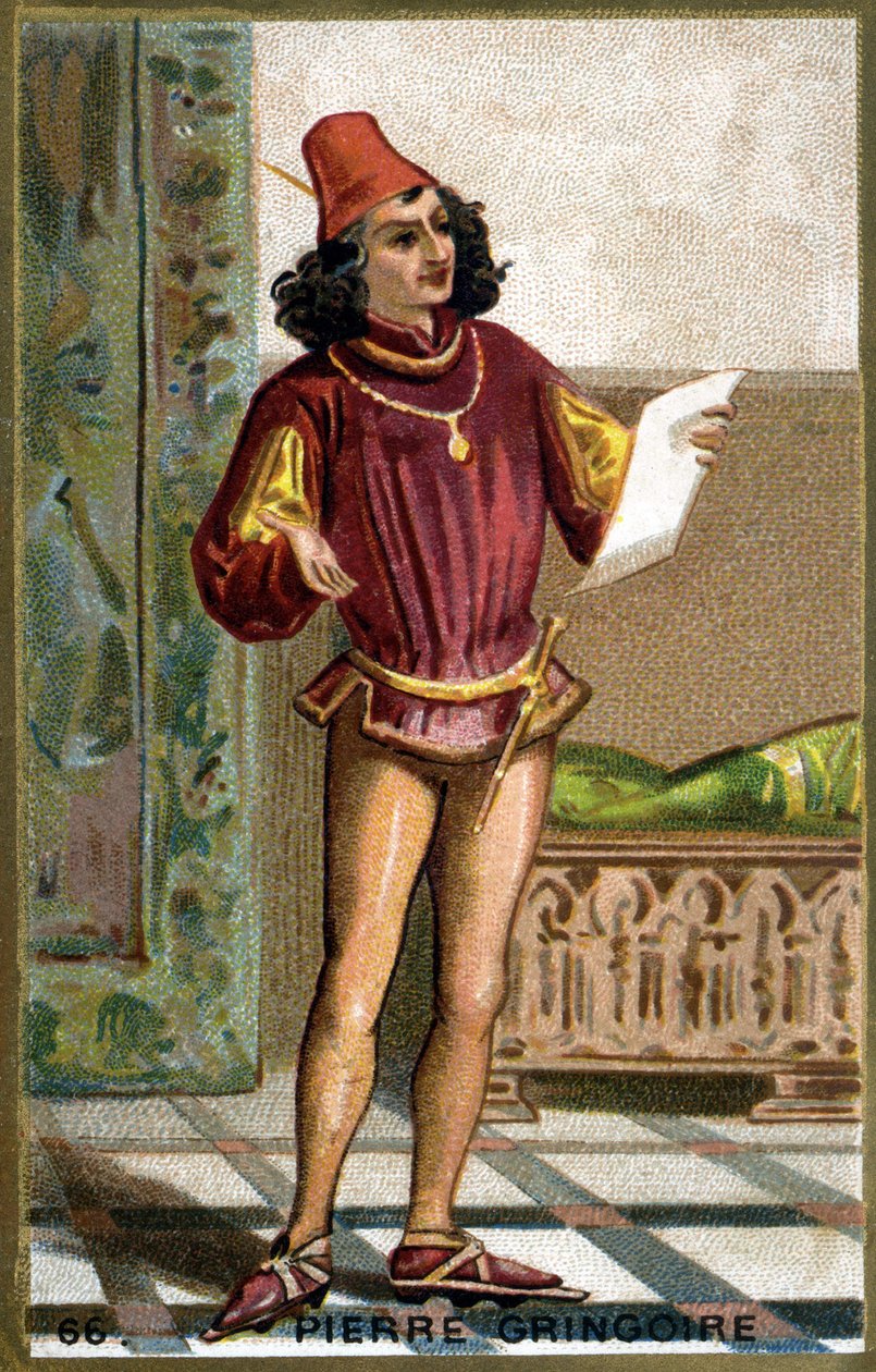 بيير جرينجوار (1475-1538) ، شاعر درامي فرنسي. الطباعة الحجرية الملونة في القرن التاسع عشر. بواسطة فنان غير معروف