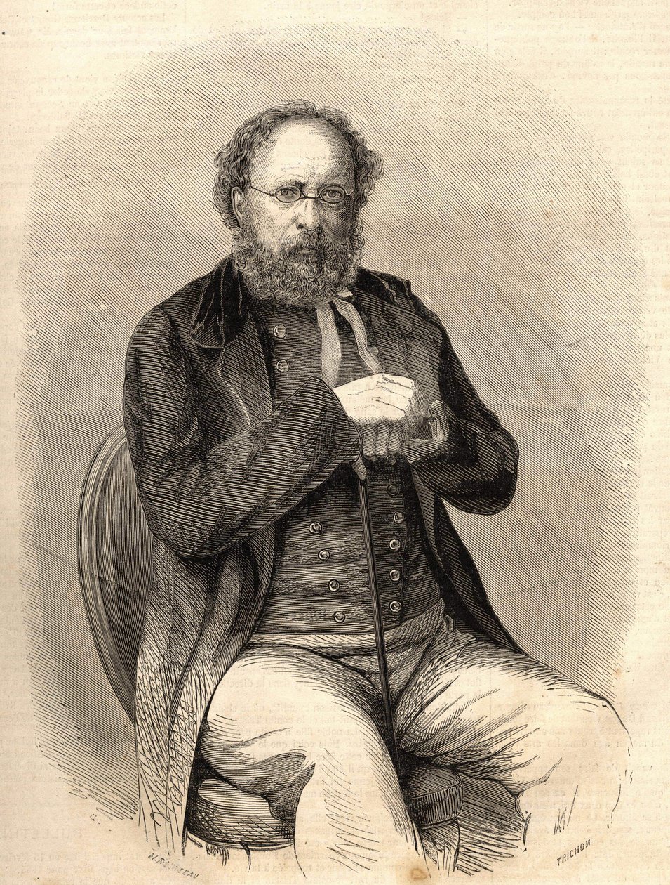 بيير جوزيف برودون (1809 - 1865). المنظر الاشتراكي الفرنسي ، رائد الأناركية. نقش من عام 1865. مجموعة بيانكيتي بواسطة فنان غير معروف