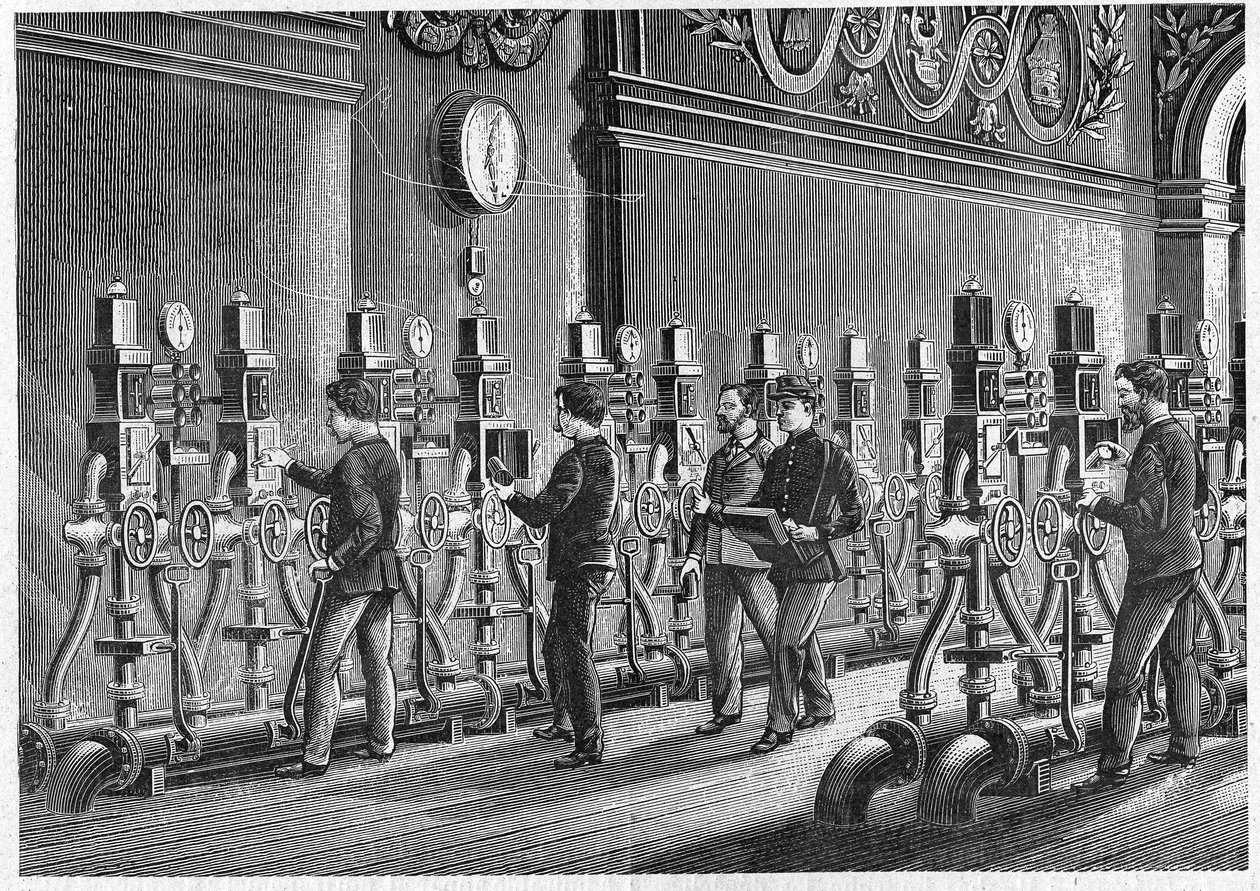 مكتب بريد هوائي ، Place de la Bourse في باريس عام 1888. بواسطة فنان غير معروف