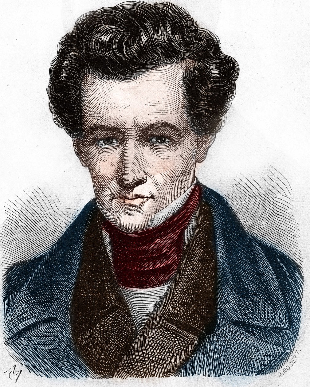 بورتريه أرماند كاريل (1800-1836) ، صحفي فرنسي. بواسطة فنان غير معروف