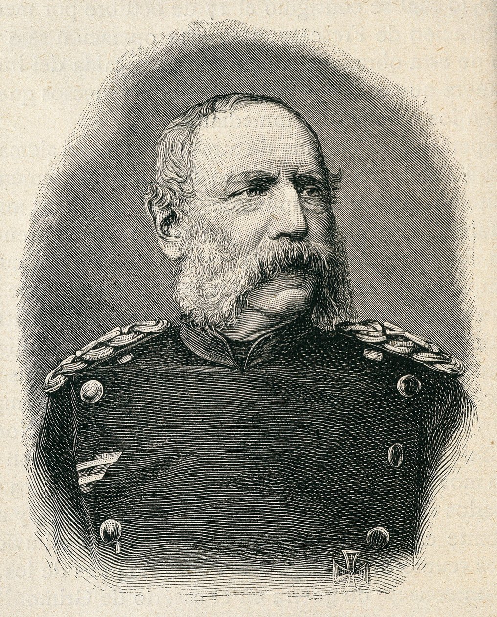 صورة ألبرت ملك ساكسونيا (1828-1902) ، الجندي الذي شارك في معركة سيدان. نقش بواسطة فنان غير معروف