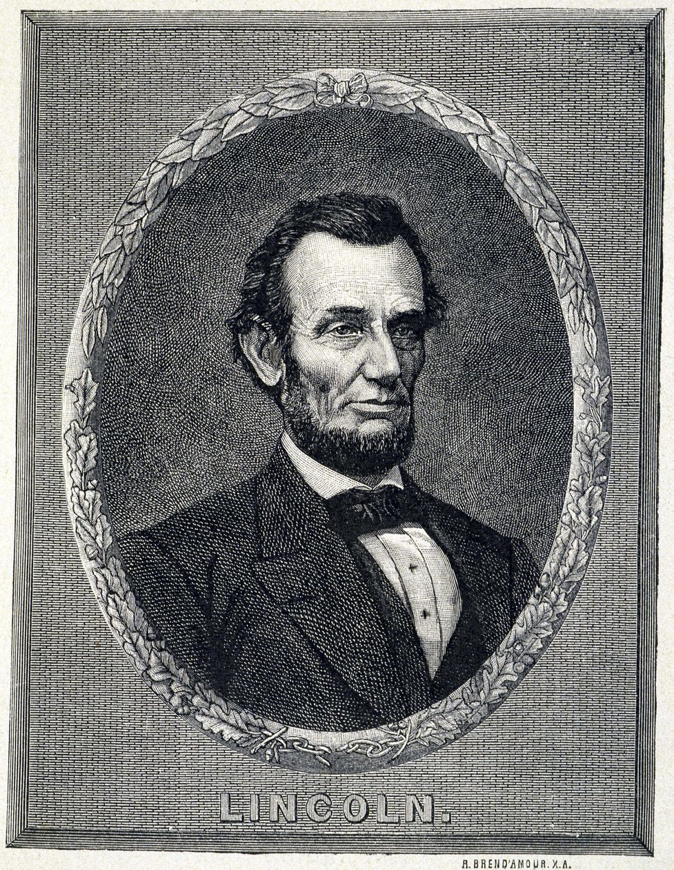 صورة شخصية لأبراهام لنكولن (1809-1865) ، رئيس الولايات المتحدة الأمريكية بواسطة فنان غير معروف
