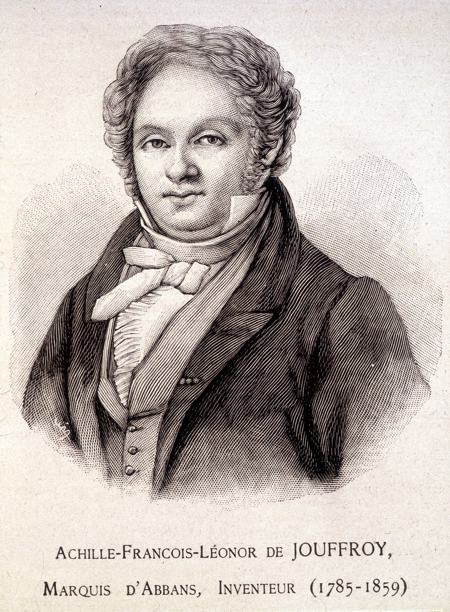 صورة لأخيل فرانسوا ليونور دي جوفروي ، ماركيز دابانس ، المخترع (1785 - 1859) - جراف. القرن ال 19 بواسطة فنان غير معروف