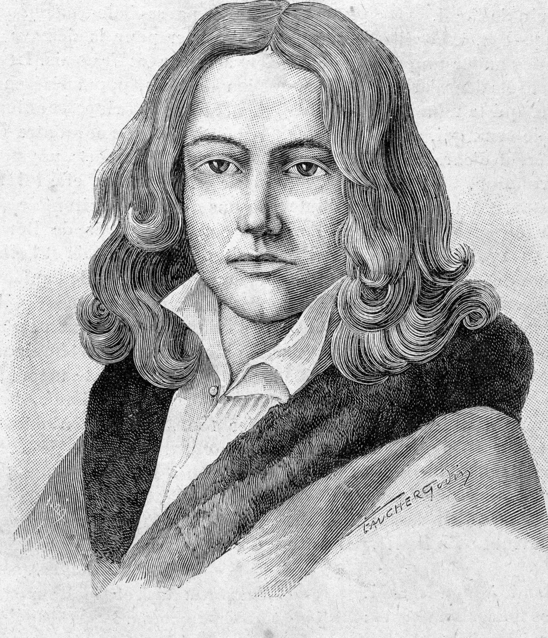 صورة لأدلبرت فون شاميسو شاعر وعالم نبات ألماني من الجنسية الفرنسية (1781 - 1838) - في "" Les Contemporains "، في أواخر القرن التاسع عشر. بواسطة فنان غير معروف