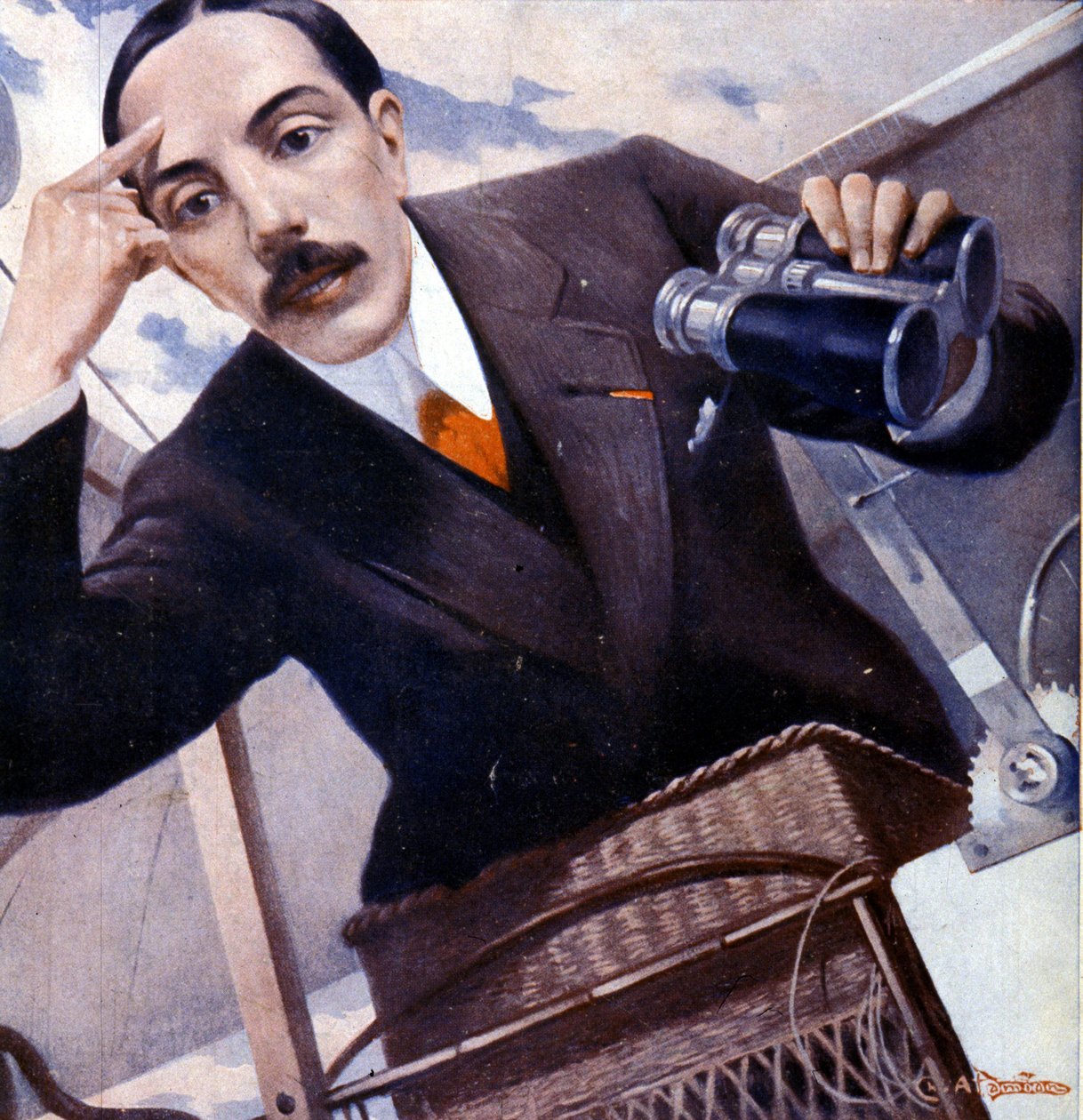صورة ألبرتو سانتوس - دومون (1873-1932) ، الطيران البرازيلي بواسطة داميان. بواسطة فنان غير معروف