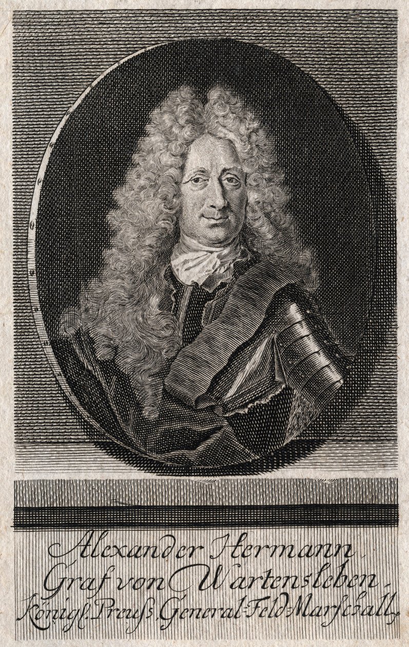 صورة ألكسندر هيرمان غراف فون فارتنسليبن (1650-1734) ضابط في جيوش الولايات الألمانية المختلفة - نقش بواسطة فنان غير معروف