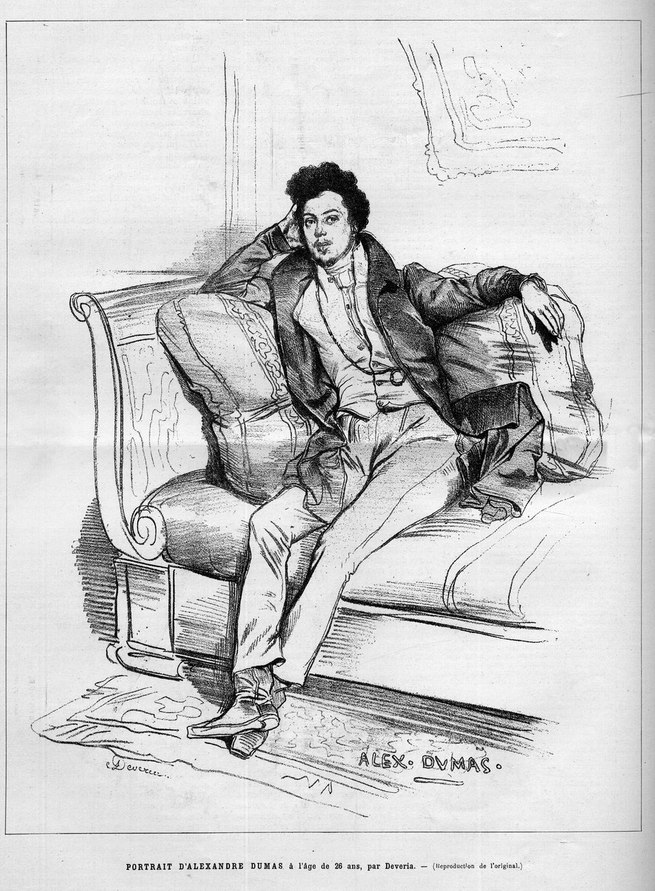صورة ألكساندر دوماس جونيور (1824-1895) كاتب فرنسي يبلغ من العمر 26 عامًا. نقش في "" Le Monde Illustré " بواسطة فنان غير معروف