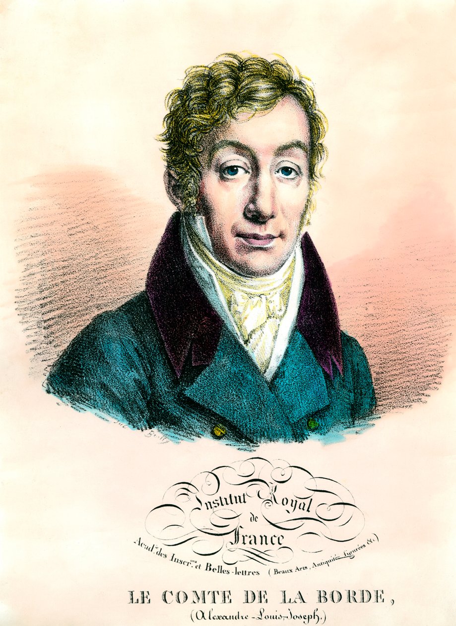 صورة ألكسندر لويس جوزيف ، كونت لابورد (1774-1842) عالم آثار وسياسي فرنسي. نقش مجموعة خاصة من القرن التاسع عشر بواسطة فنان غير معروف