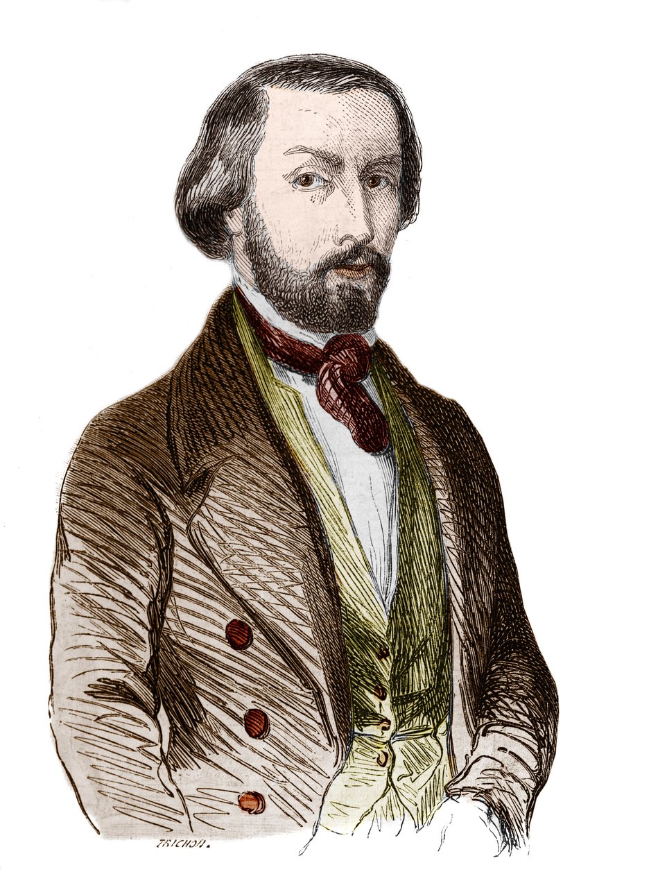 صورة للشاعر الفرنسي ألفريد دي موسيه (1810-1857). بواسطة فنان غير معروف