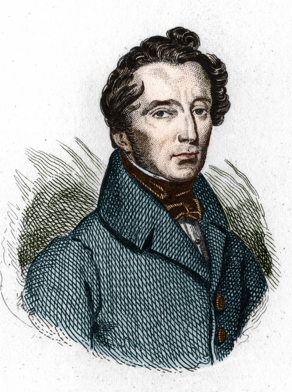 صورة لألفونس دي لامارتين (1790 - 1869) الشاعر الفرنسي. بواسطة فنان غير معروف