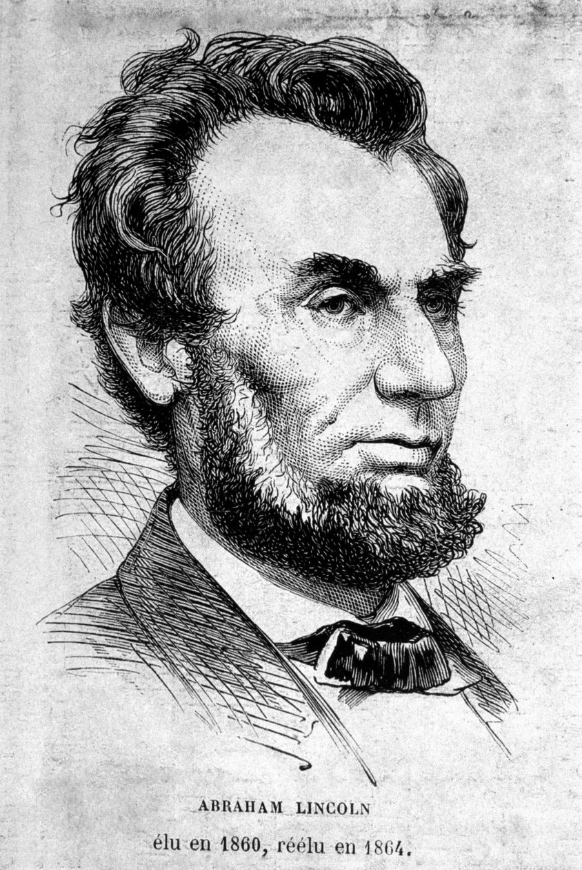 صورة للرئيس الأمريكي أبراهام لينكولن (1809 - 1865). بواسطة فنان غير معروف