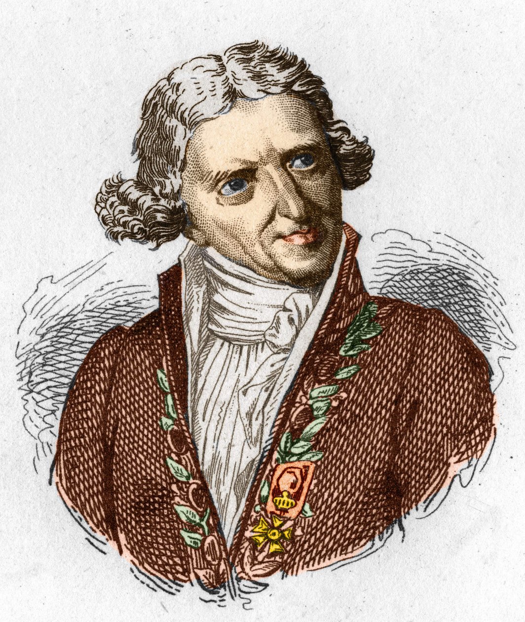 صورة أنطوان أوجستين بارمنتييه (1737-1813) ، صيدلي عسكري فرنسي ومهندس زراعي. نقش من عام 1845. بواسطة فنان غير معروف