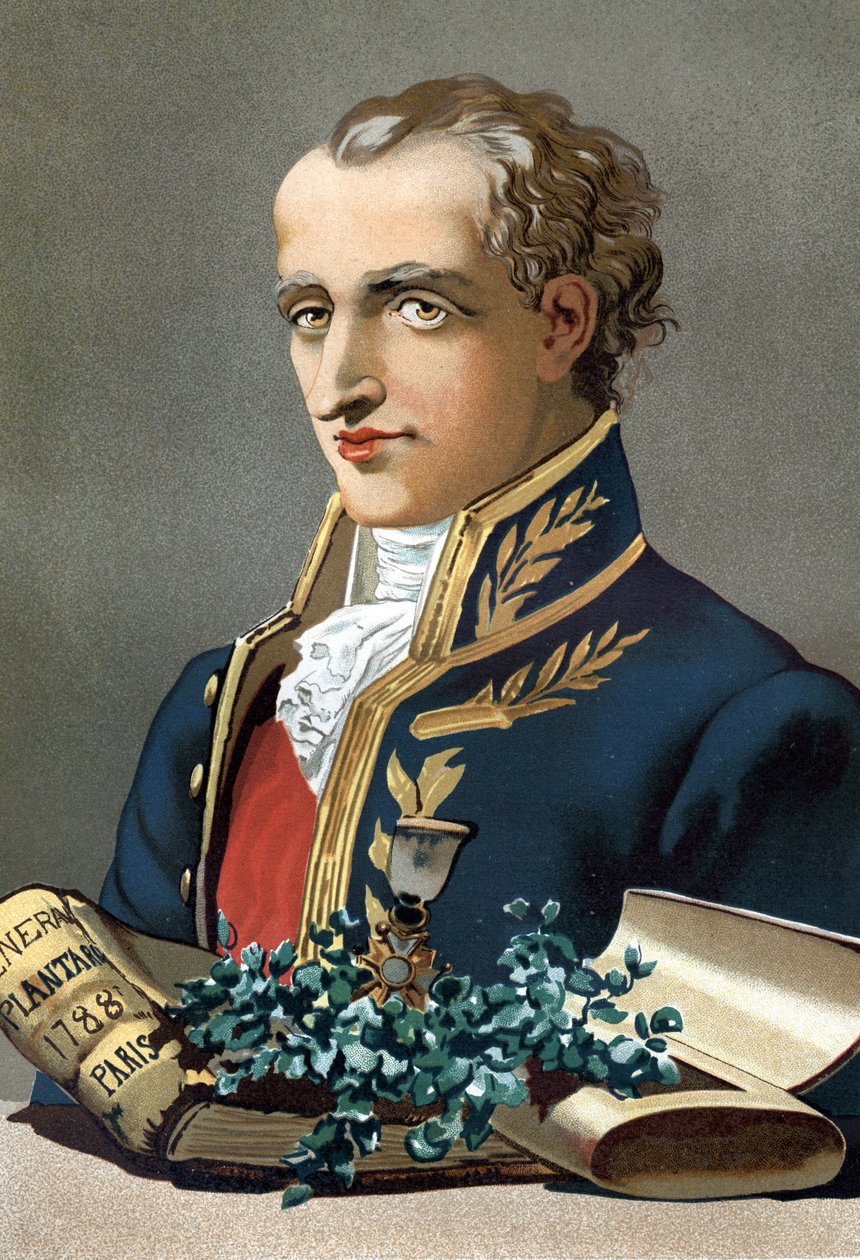 صورة أنطوان لوران دي جوسيو (1748 إلى 1836). عالم النبات الفرنسي. بعد "العلم ورجاله" للويس فيغير. برشلونة 1881 بواسطة فنان غير معروف