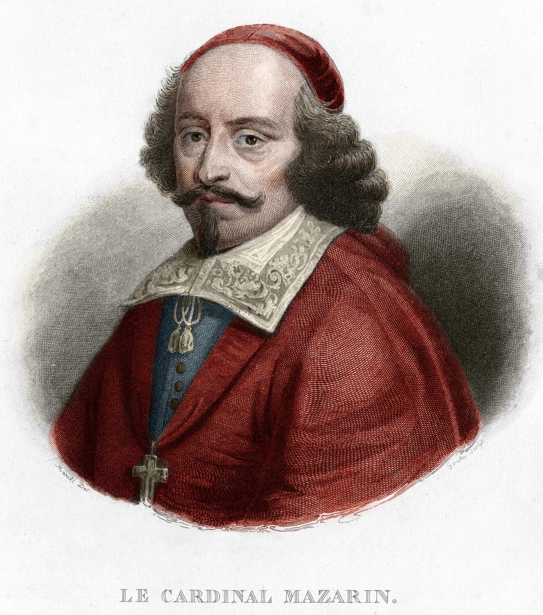 صورة الكاردينال جول مازارين (جوليو ريموندو مازارين أو مازارينو) (1602-1661) نقش 1854 بواسطة فنان غير معروف