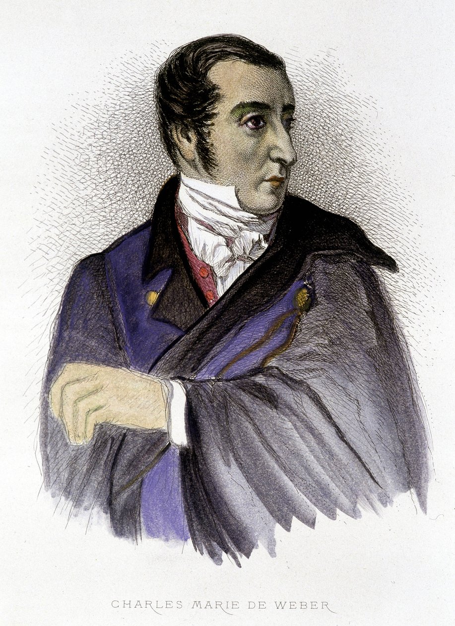 صورة لكارل ماريا فون ويبر ، الملحن الألماني (1786-1826) - نقش بواسطة فنان غير معروف