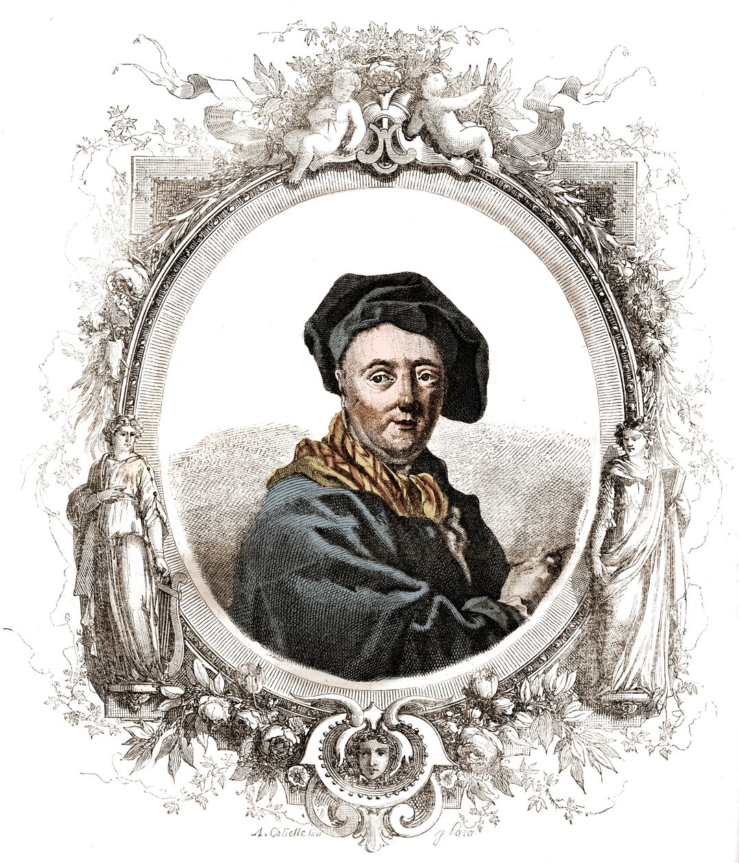 صورة لكارل فان لو (1705-1765) رسام فرنسي. بواسطة فنان غير معروف