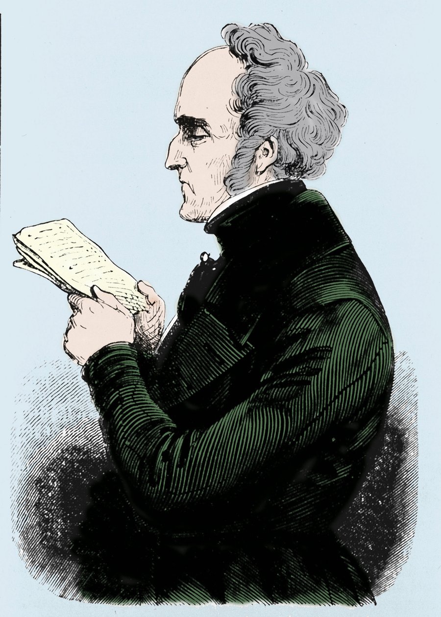 صورة شارل فورييه (1772-1837) ، المنظر الاشتراكي الفرنسي. نقش القرن التاسع عشر. بواسطة فنان غير معروف