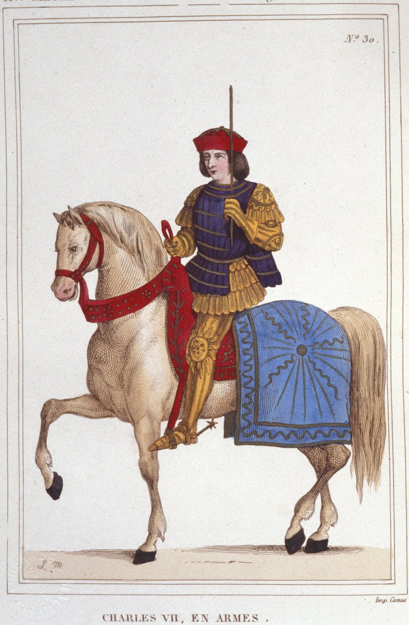 صورة لتشارلز السابع (1403 - 1461) ، نقش ملك فرنسا عام 1830 بواسطة فنان غير معروف