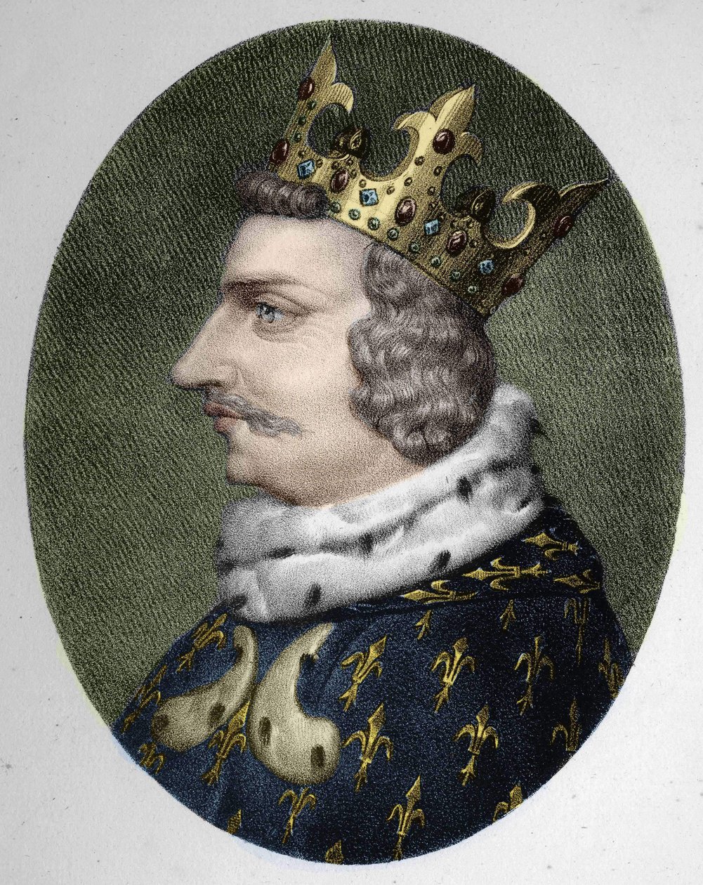 صورة شخصية تشارلز الخامس الحكيم (1338 - 1380) ، ملك فرنسا بواسطة فنان غير معروف