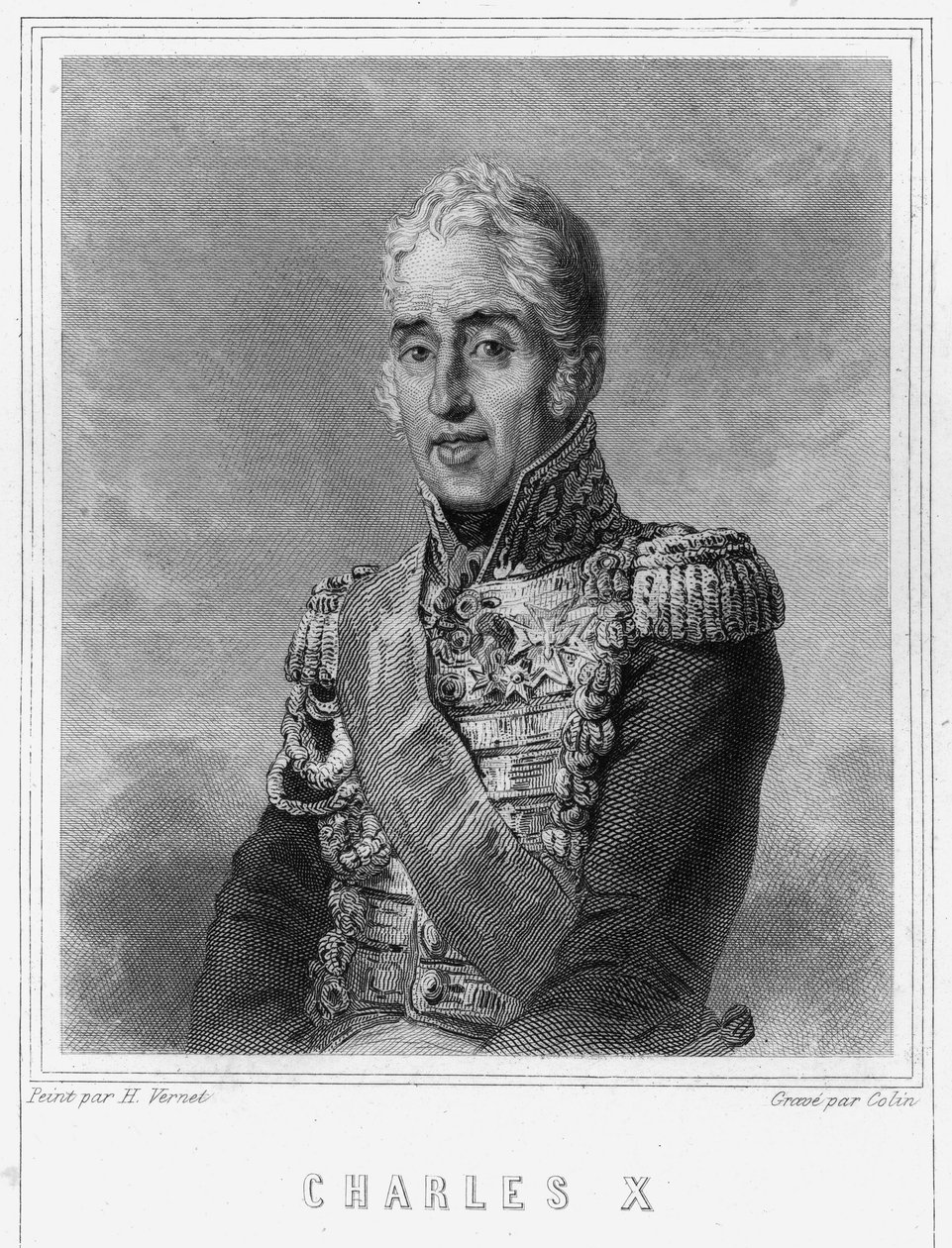 صورة لشارل العاشر (1757 - 1836) ، ملك فرنسا - في "Histoire des Français" للافالي ، نقش ، بدون تاريخ. بواسطة فنان غير معروف