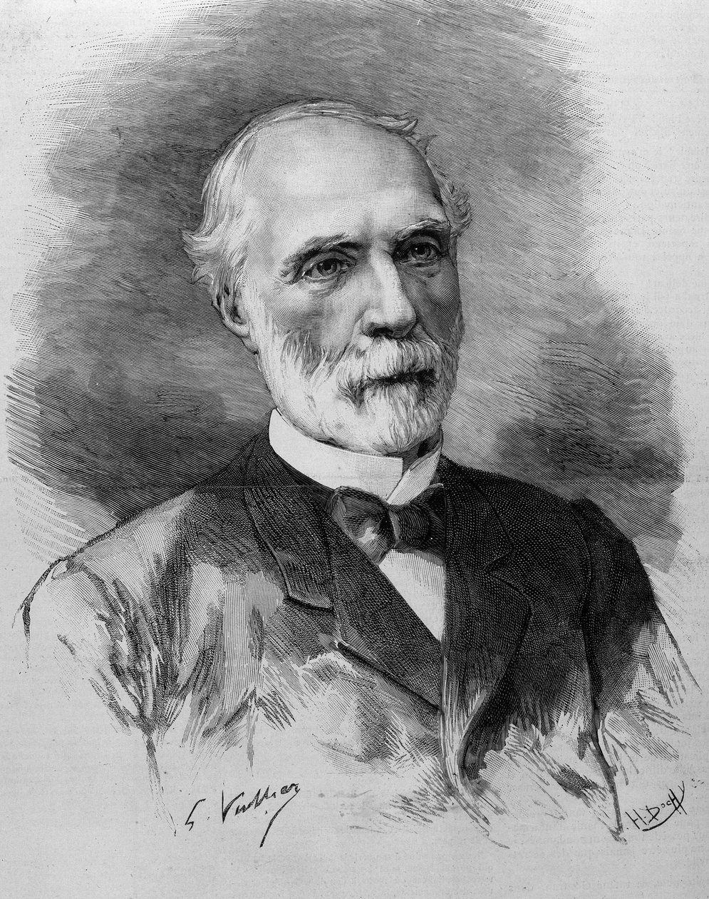 صورة شارل دي فرايسينيه (1828-1923) ، رئيس مجلس الوزراء. نقش القرن التاسع عشر. بواسطة فنان غير معروف