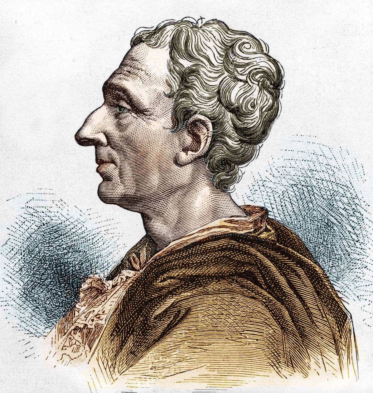 صورة تشارلز دي سيكندات (1689 - 1755) ، البارون دي لا بريدي ومونتسكيو. نقش القرن التاسع عشر. بواسطة فنان غير معروف