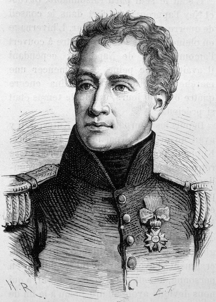 صورة لكلود فرانسوا دي ماليه (1754 - 1812). (كلود فرانسوا ماليت) نقش نهاية القرن التاسع عشر في "هيستوار دو فرانس" له. مارتن. بواسطة فنان غير معروف