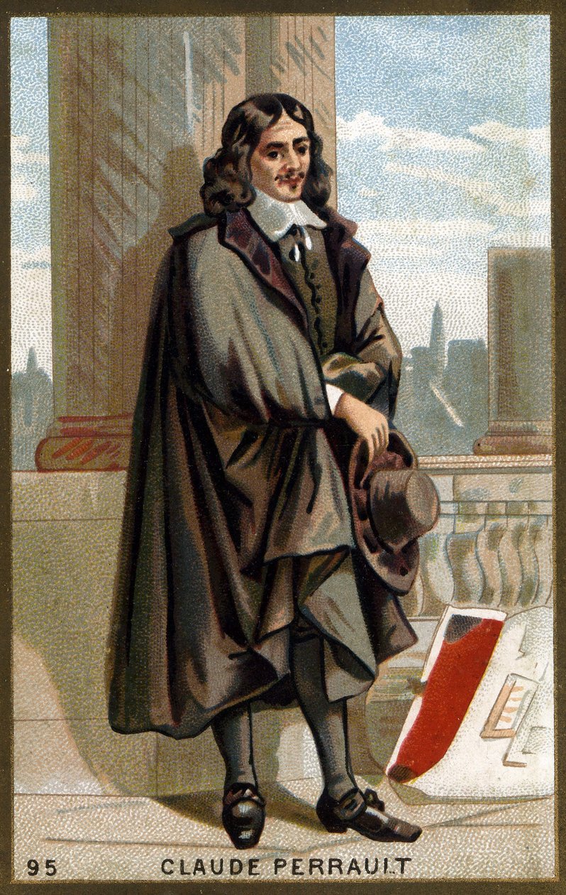 صورة لكلود بيرولت (1613 - 1688) المهندس المعماري والطبيب والفيزيائي الفرنسي. الطباعة الحجرية الملونة في القرن التاسع عشر. بواسطة فنان غير معروف
