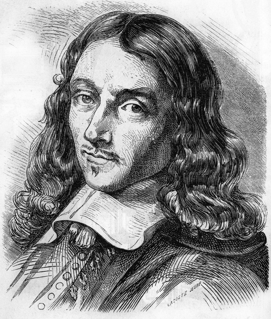 صورة لكلود بيرولت (1613 - 1688) المهندس المعماري والطبيب والفيزيائي الفرنسي. نقش من عام 1866. بواسطة فنان غير معروف