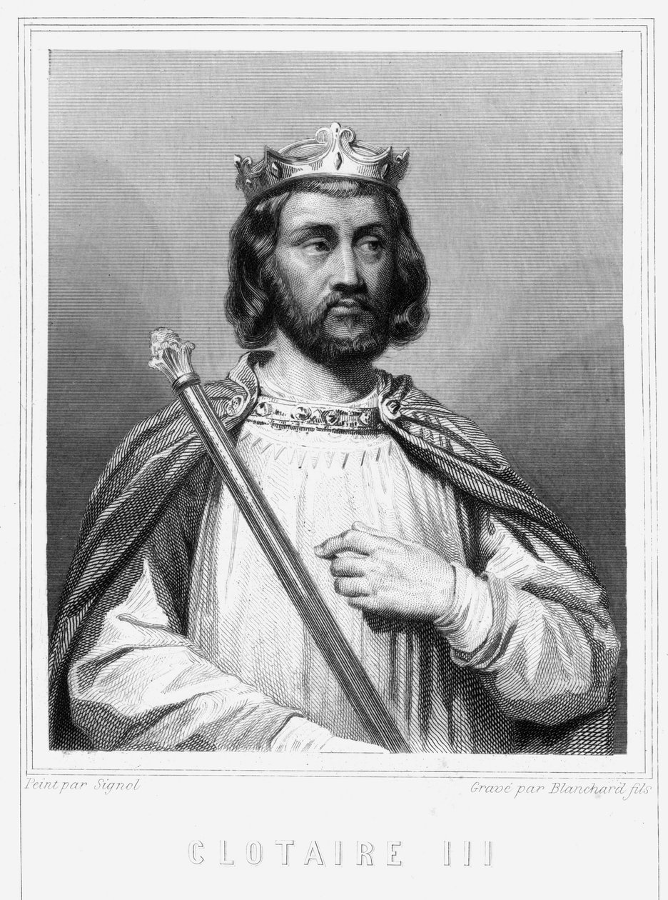 صورة لكلوتاير (كلوثير) الثالث (652 - 673) ، ملك نيوستريا وبورجوندي - في "Histoire des Français" للافالي ، نقش ، بدون تاريخ. بواسطة فنان غير معروف