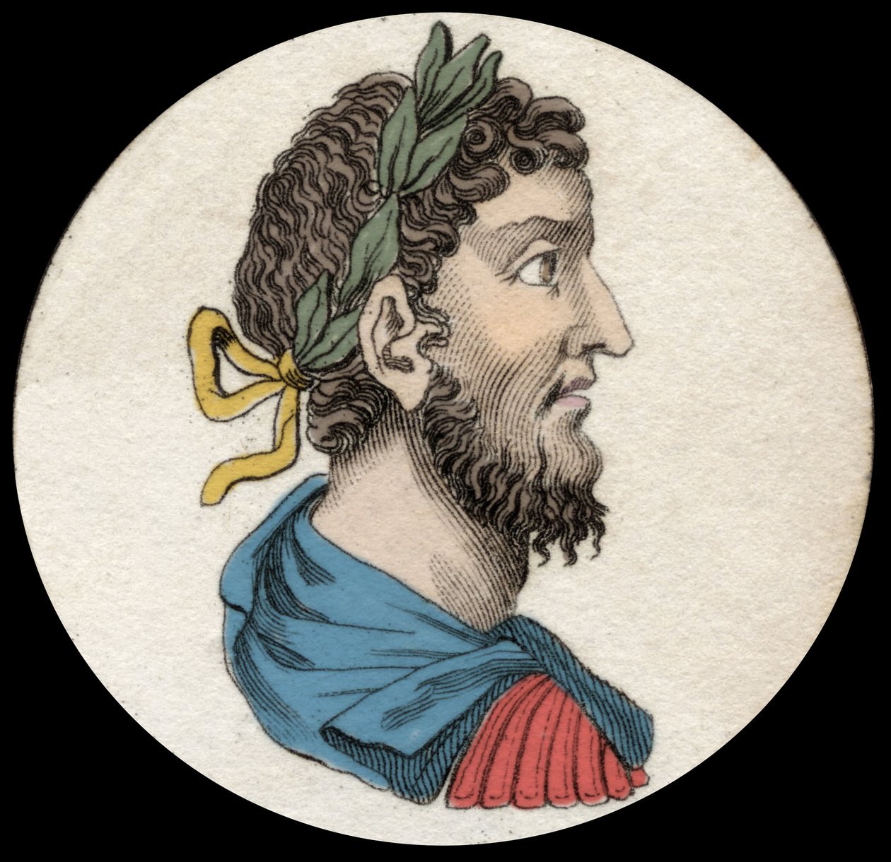 صورة كومودوس (161-192) ، الإمبراطور الروماني. نقش القرن التاسع عشر بواسطة فنان غير معروف