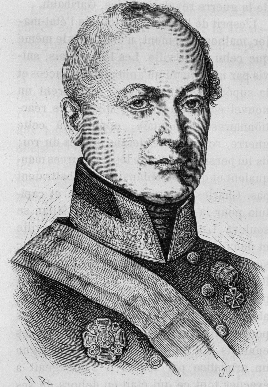 صورة للكونت جوزيف راديتزكي (1766-1858). نقش نهاية القرن التاسع عشر في "هيستوار دو فرانس" له. مارتن. بواسطة فنان غير معروف