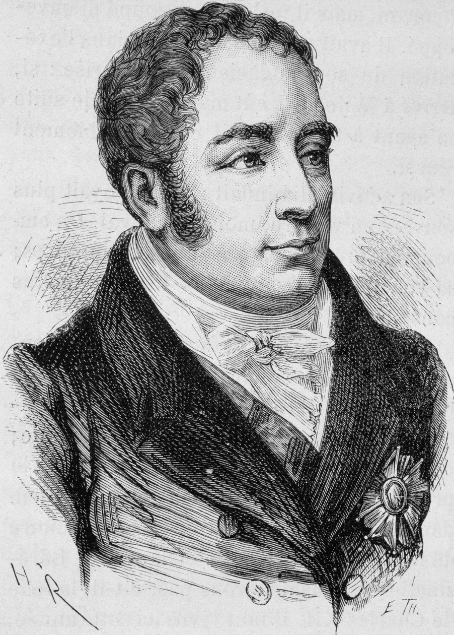 صورة للكونت بيير برونو دارو (1767-1829). نقش نهاية القرن التاسع عشر في "هيستوار دو فرانس" له. مارتن. بواسطة فنان غير معروف
