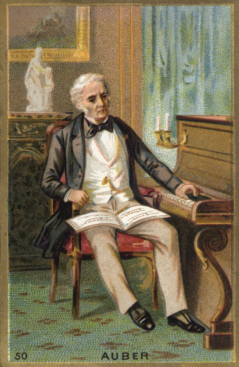 صورة دانيال فرانسوا إسبريت أوبر (1782-1871) ، الملحن الفرنسي. الطباعة الحجرية الملونة في القرن التاسع عشر. بواسطة فنان غير معروف